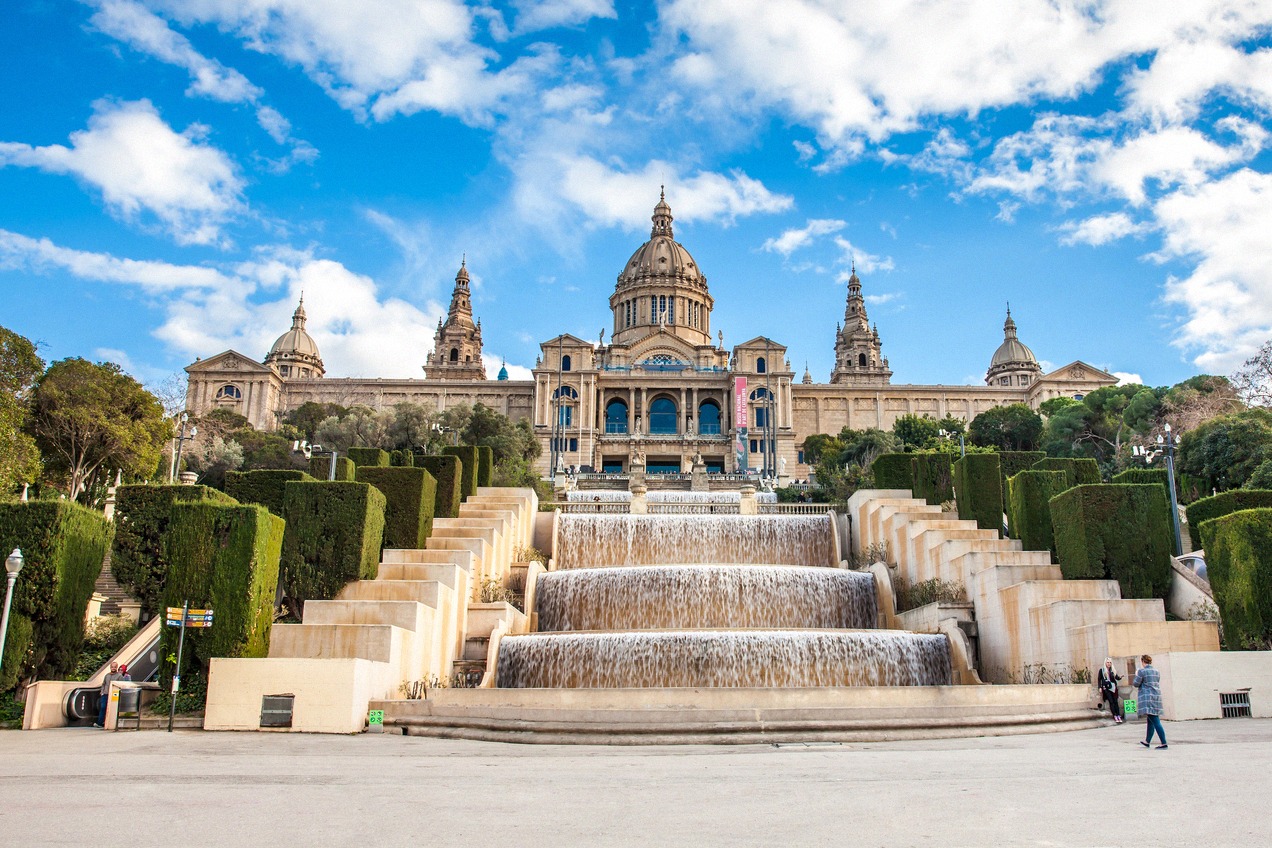 Museu Nacional d'Art de Catalunya above Montjuïc with the Magic Fountain